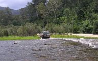04-Manky keeps an eye on Dire Straights crossing the Snowy River